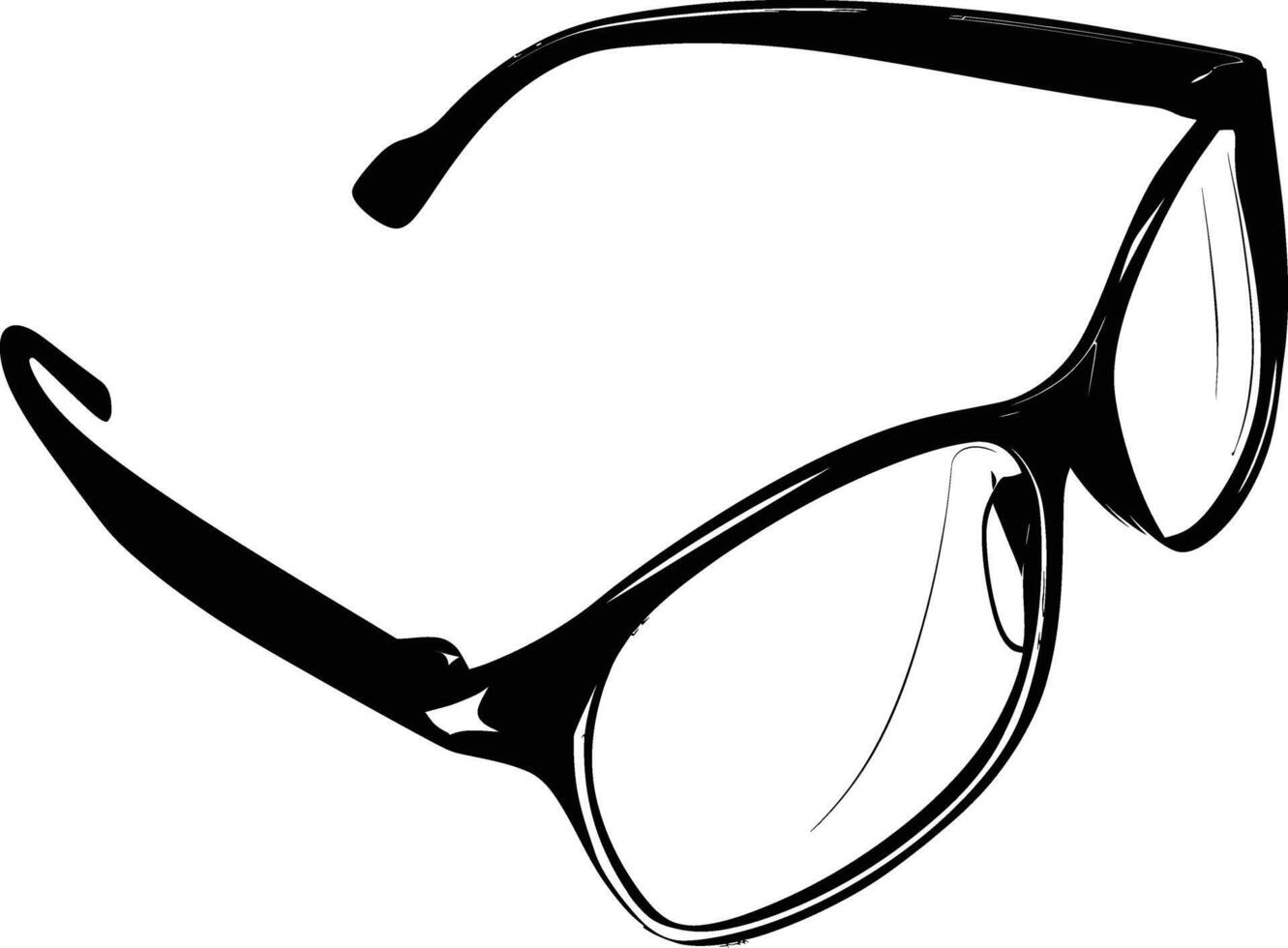 AI generated Silhouette glasses for reading black color only vector