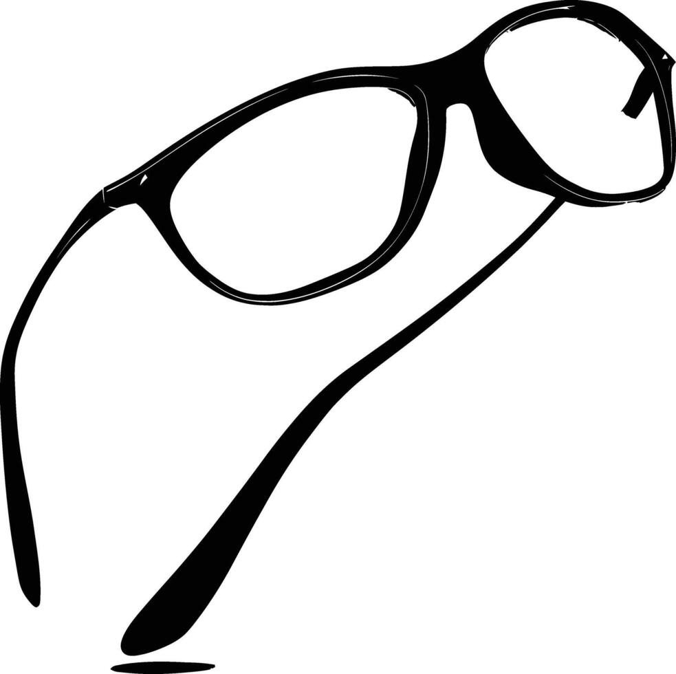 AI generated Silhouette glasses for reading black color only vector