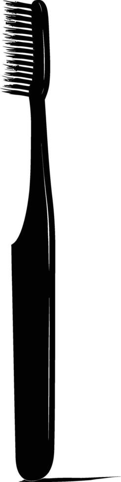 AI generated Silhouette toothbrush black color only vector