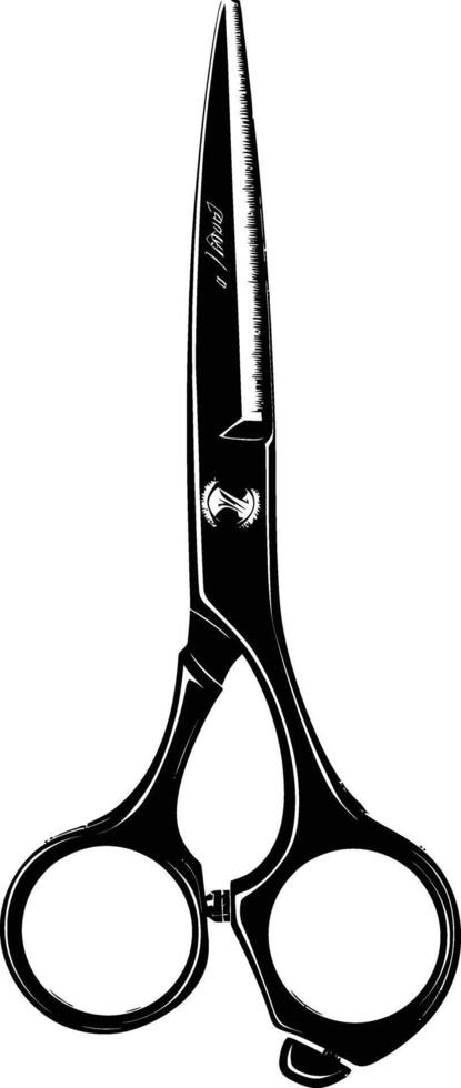 AI generated Silhouette shaving scissors black color only vector