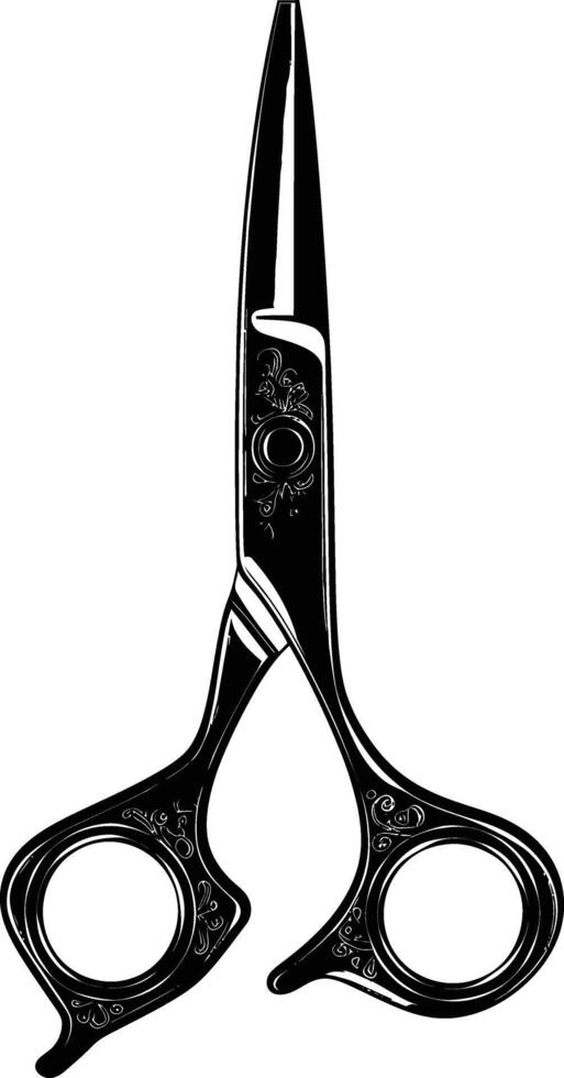 AI generated Silhouette shaving scissors black color only vector