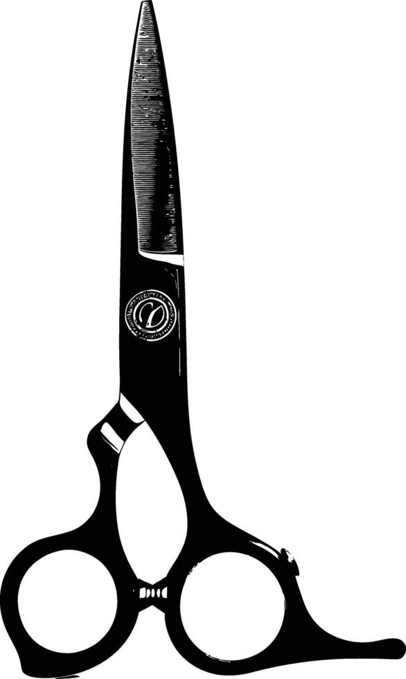 AI generated Silhouette shaving scissors black color only vector