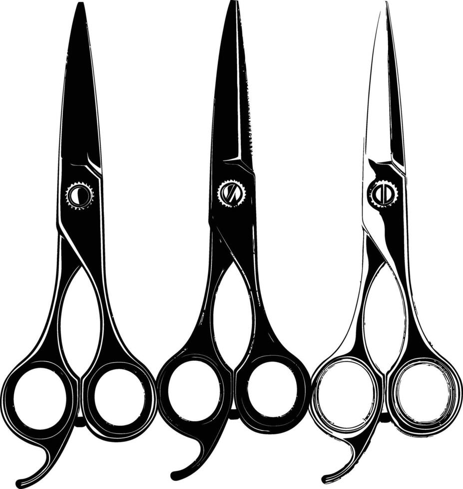 AI generated Silhouette shaving scissors black color only vector