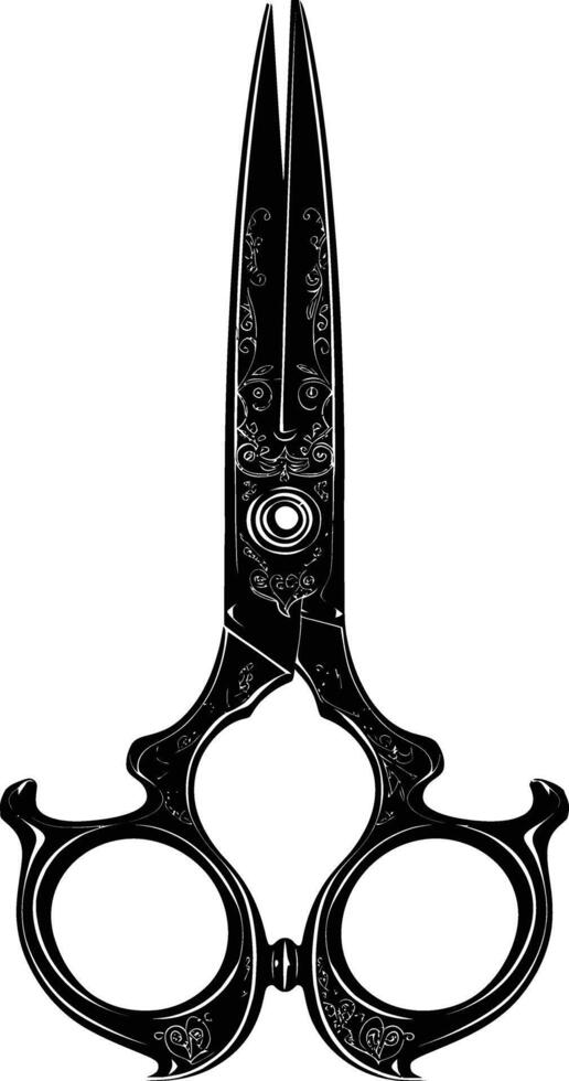 AI generated Silhouette shaving scissors black color only vector