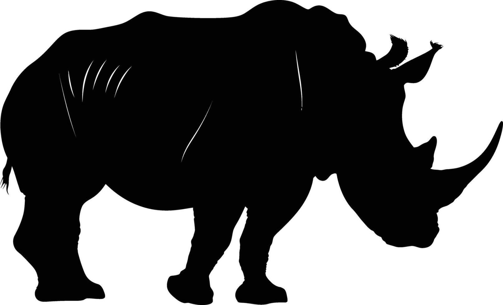 ai generado silueta rinoceronte animal negro color solamente lleno cuerpo vector