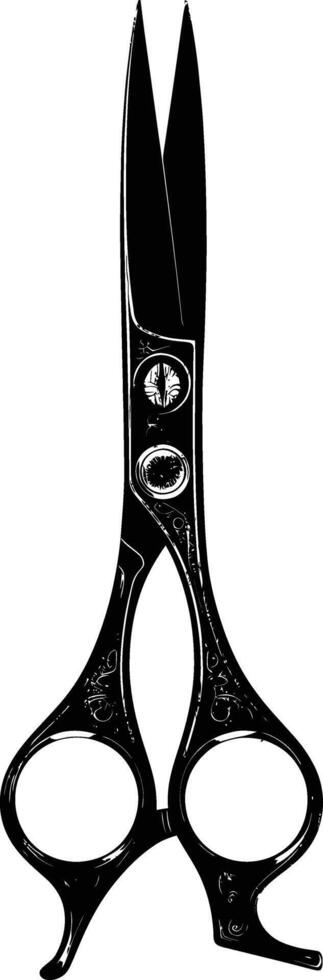 AI generated Silhouette shaving scissors black color only vector