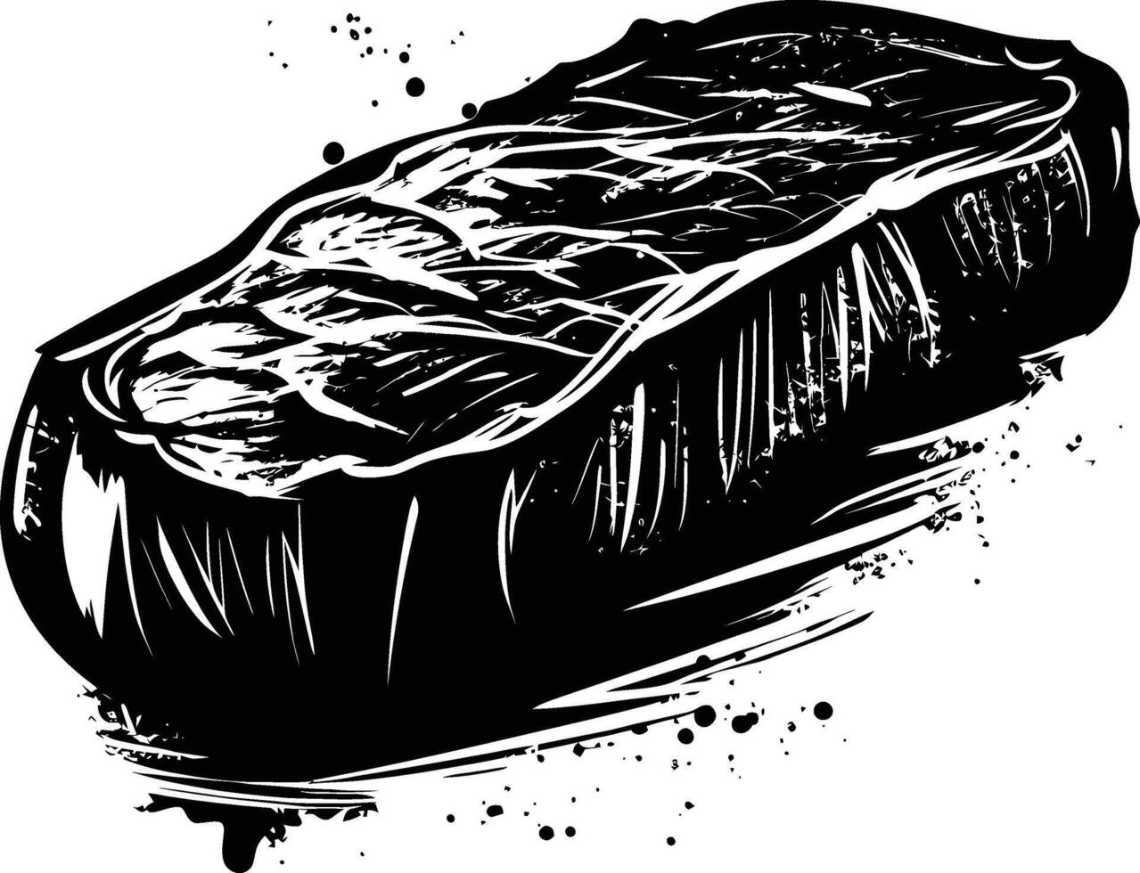 AI generated Silhouette steak food black color only vector