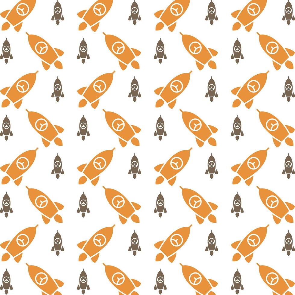 Rocket fabric wallpaper repeating trendy pattern vector illustration background