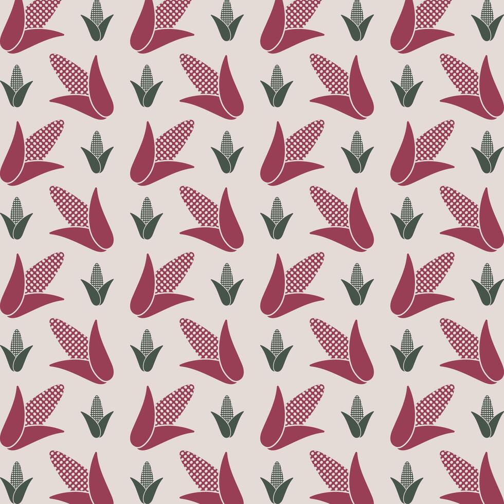 Corn vector Illustration repeating trendy cute pattern colorful paper print