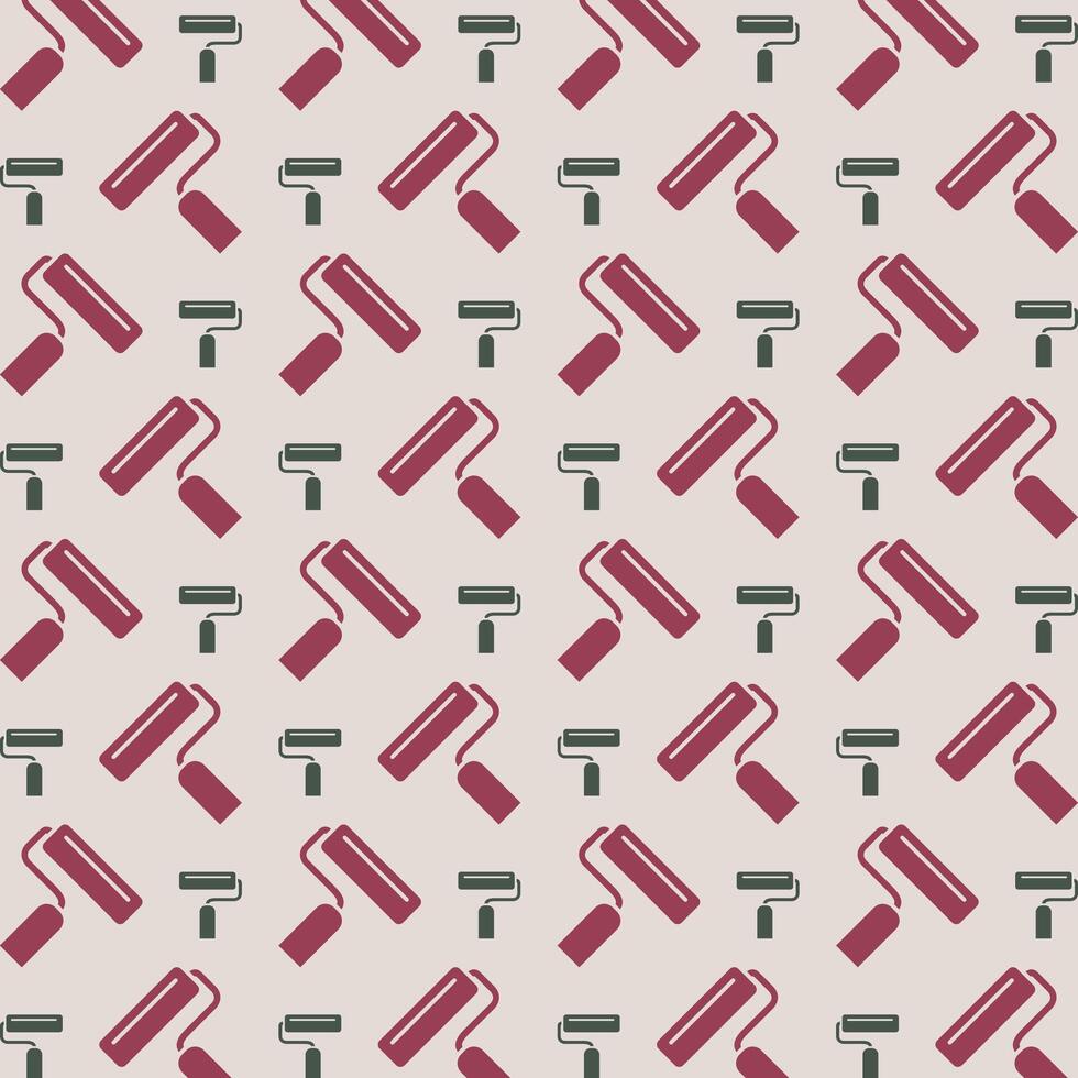 Paint roller vector Illustration repeating trendy cute pattern colorful paper print
