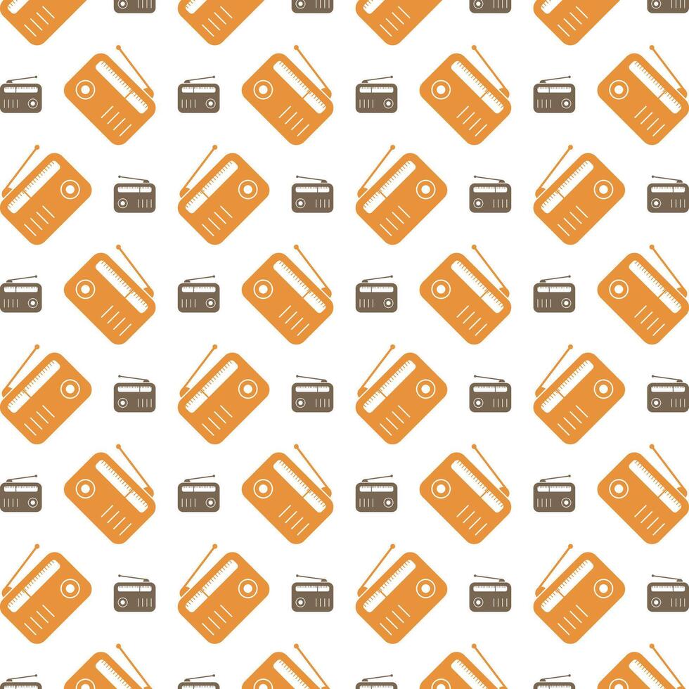 Radio fabric wallpaper repeating trendy pattern vector illustration background