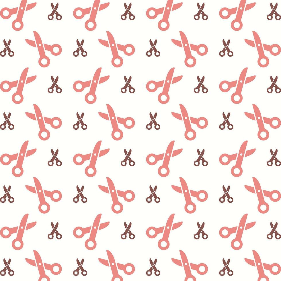 Scissor pink repeating trendy pattern beautiful vector illustration background