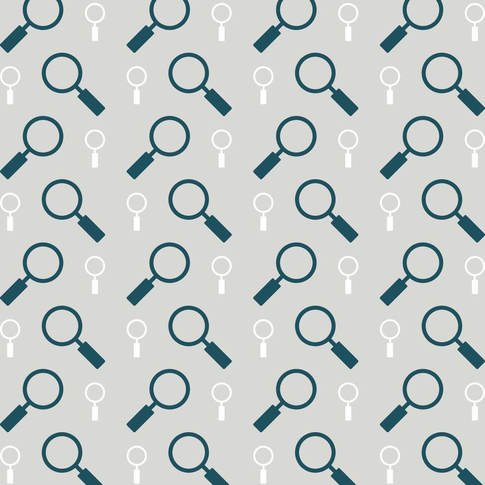 Magnifying glass icon blue repeating trendy pattern colorful vector illustration background