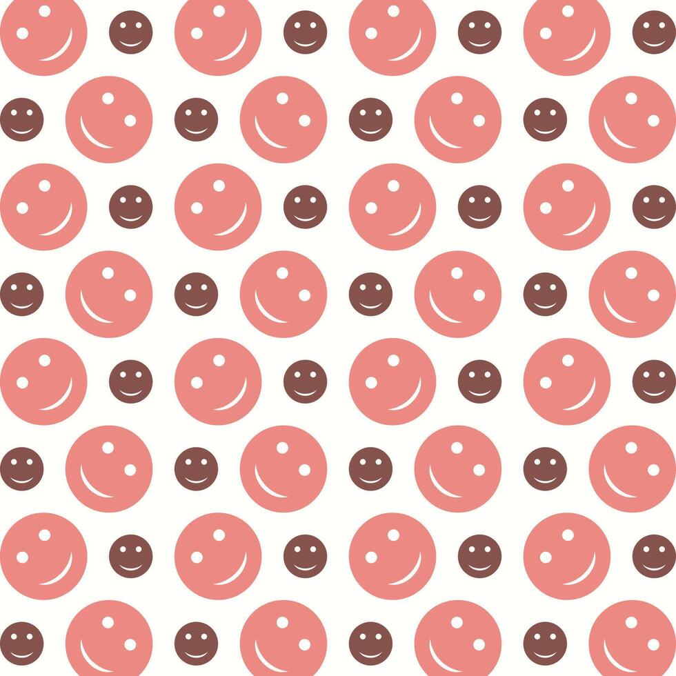 Happy Emoji pink repeating trendy pattern beautiful vector illustration background