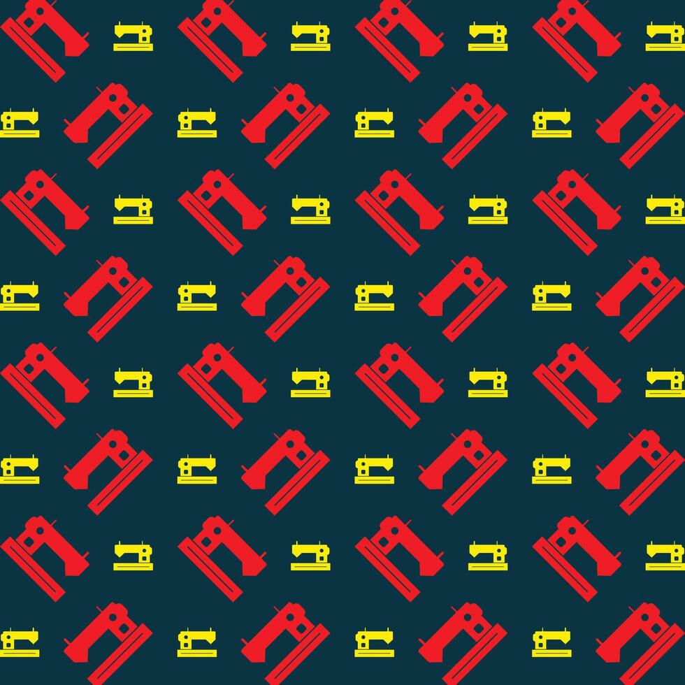 Sewing Machine repeating trendy pattern beautiful vector illustration dark blue background
