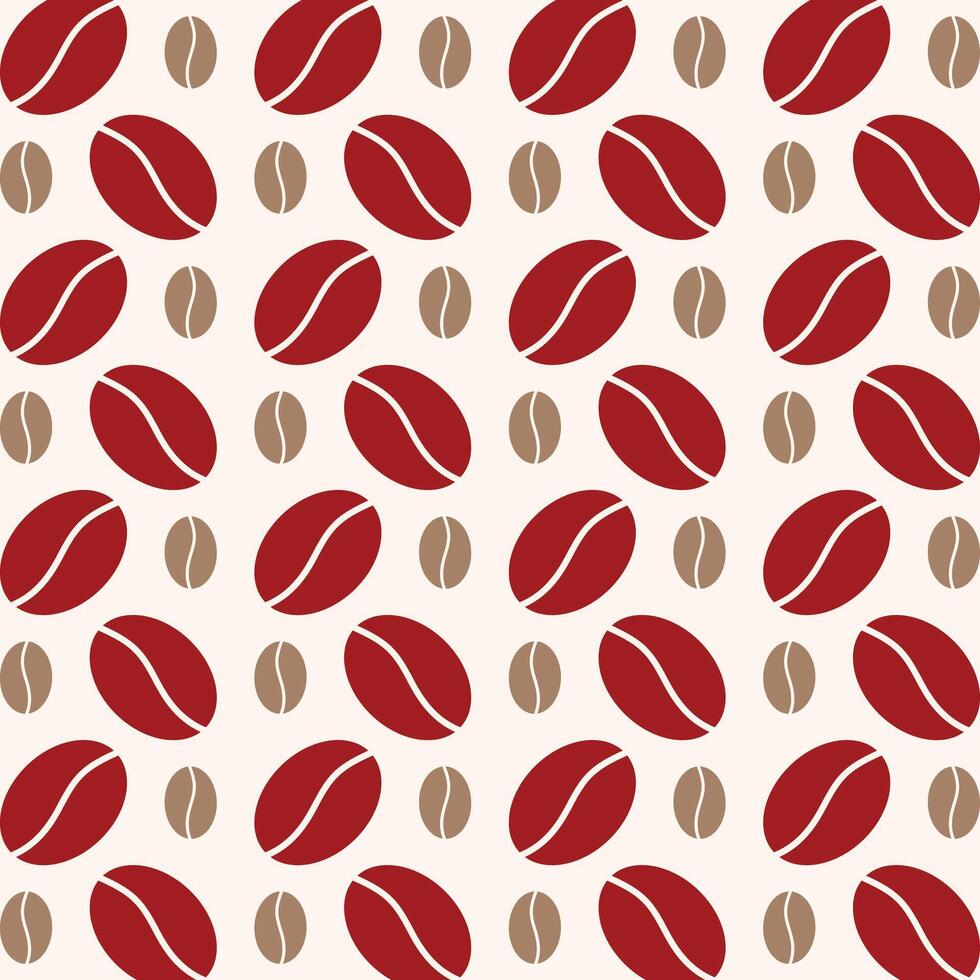 Coffee beans red icon valentine style trendy repeating pattern vector illustration background
