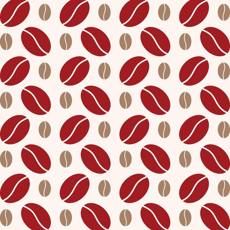 Coffee beans red icon valentine style trendy repeating pattern vector illustration background