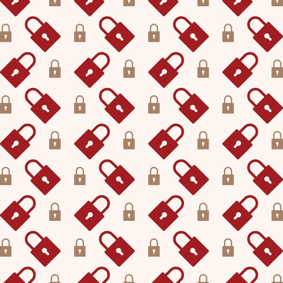 Lock red icon valentine style trendy repeating pattern vector illustration background