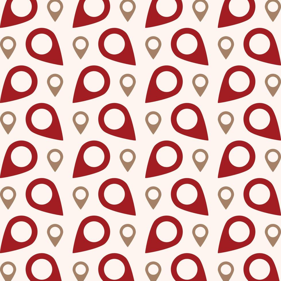 Location pointer red icon valentine style trendy repeating pattern vector illustration background