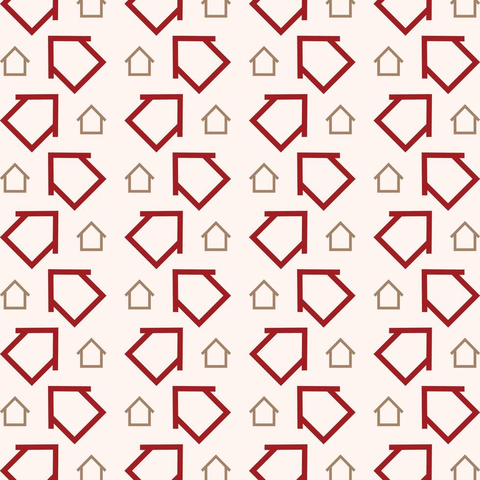 House red icon valentine style trendy repeating pattern vector illustration background