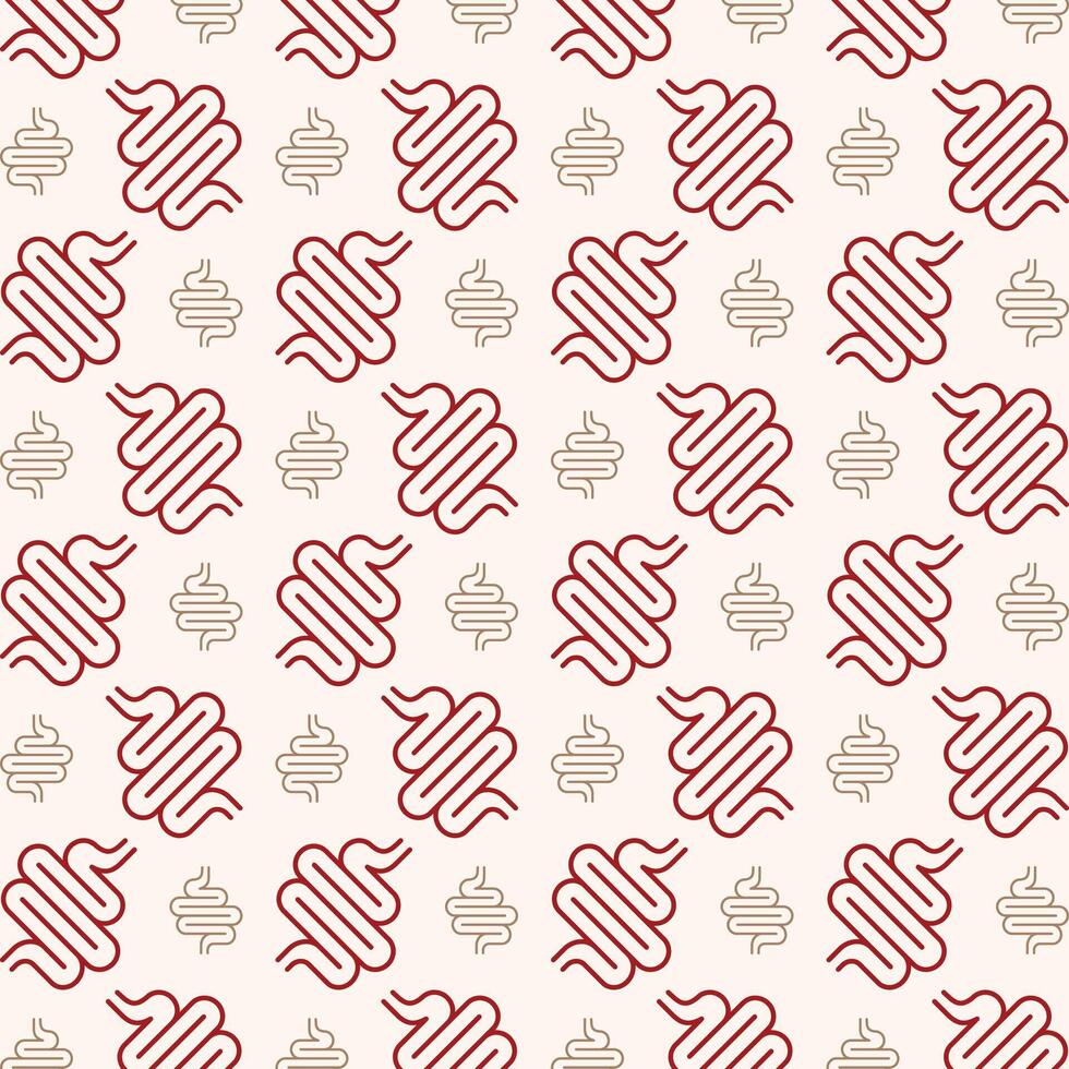 Intestines red icon valentine style trendy repeating pattern vector illustration background