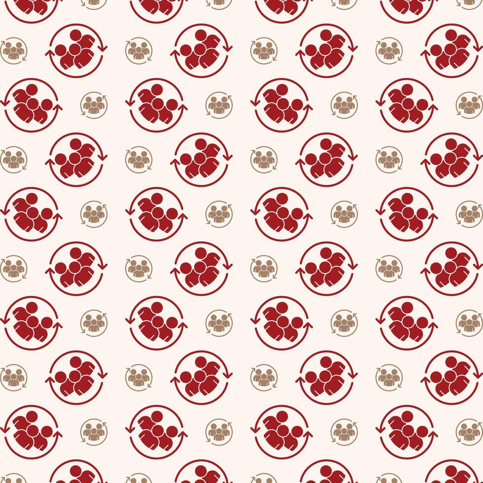 Employees Protection red icon valentine style trendy repeating pattern vector illustration