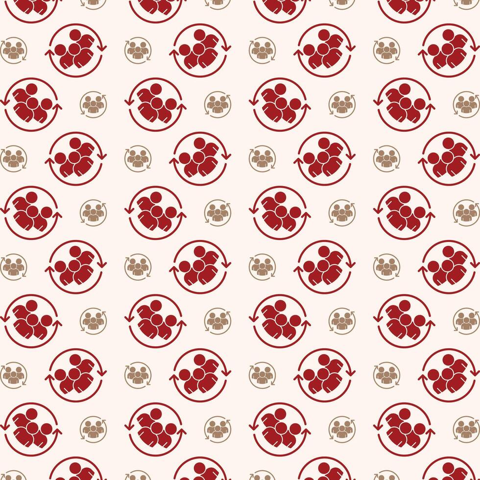 Employees Protection red icon valentine style trendy repeating pattern vector illustration