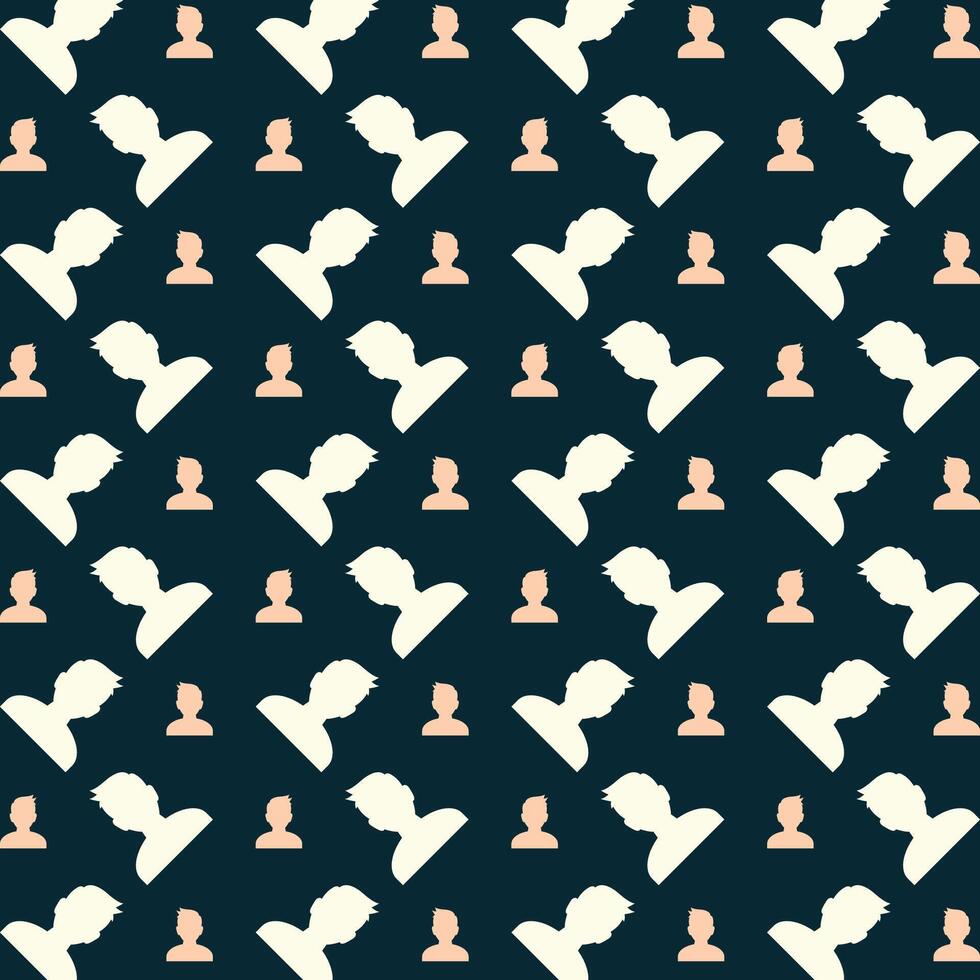 User icon luxury blue repeating pattern beautiful vector illustration background