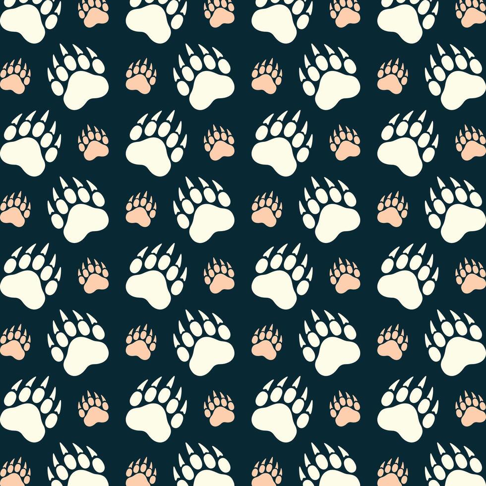 Animal Paw icon luxury blue repeating pattern beautiful vector illustration background