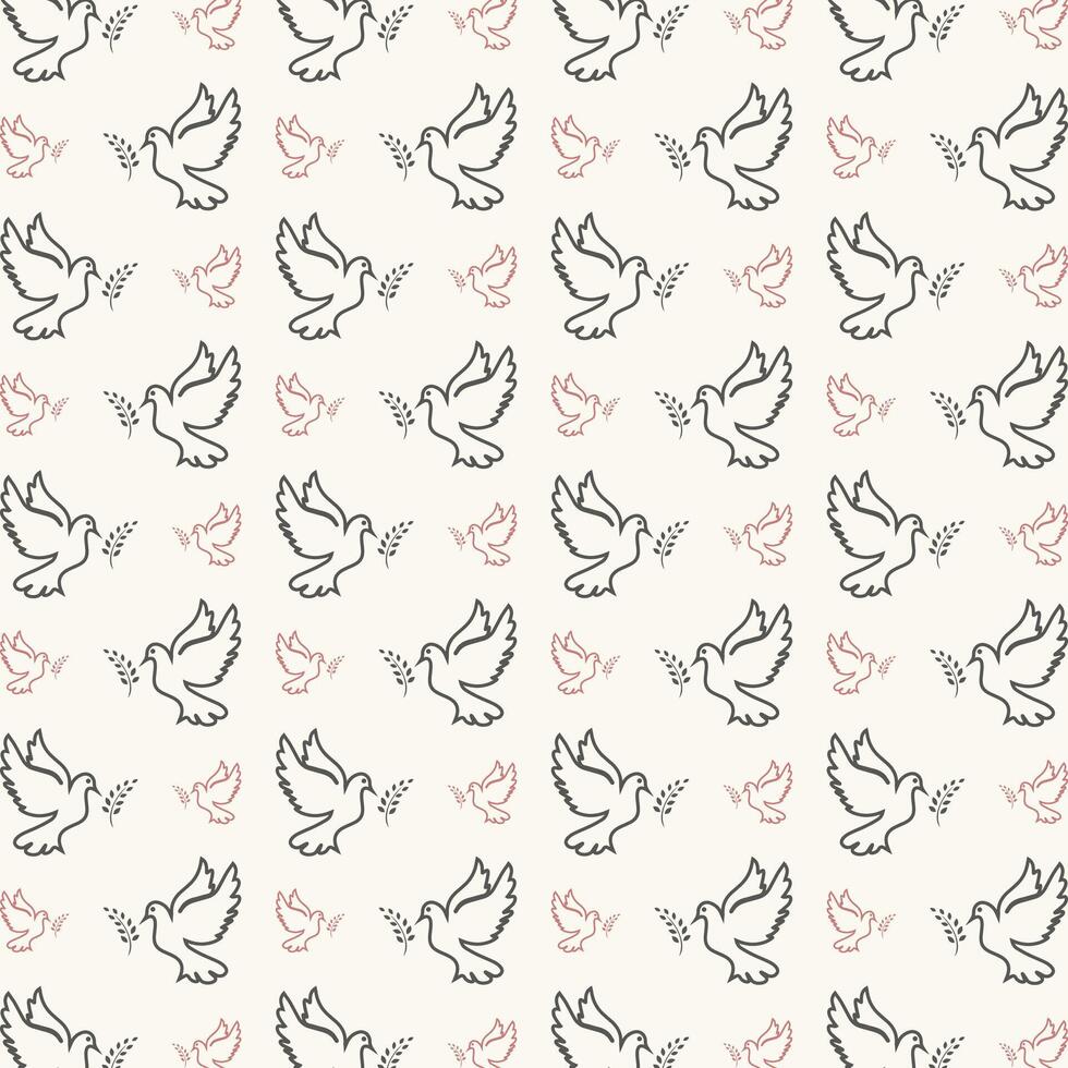 Dove bird Icon trendy colorful repeating pattern sweet vector illustration background