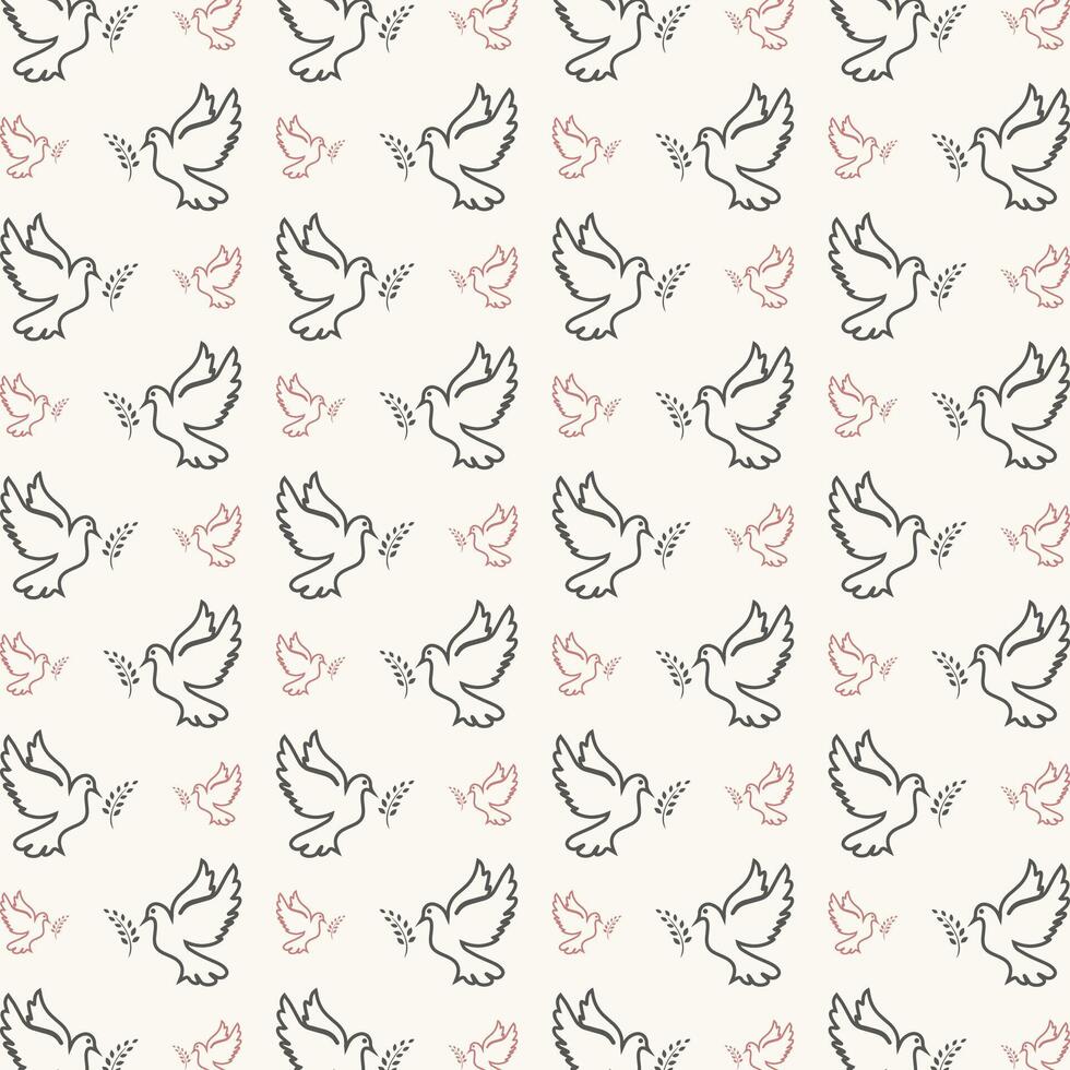 Dove bird Icon trendy colorful repeating pattern sweet vector illustration background