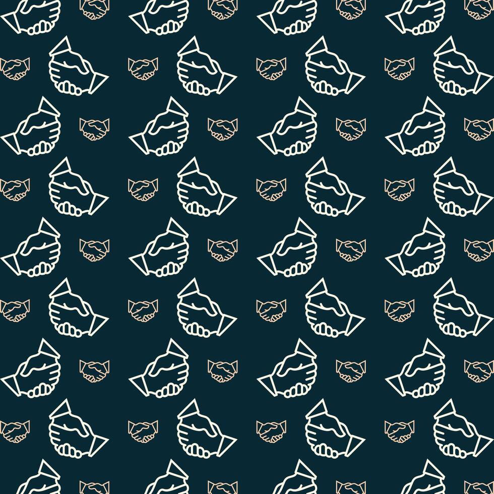 Hand Shake icon luxury blue repeating pattern beautiful vector illustration background