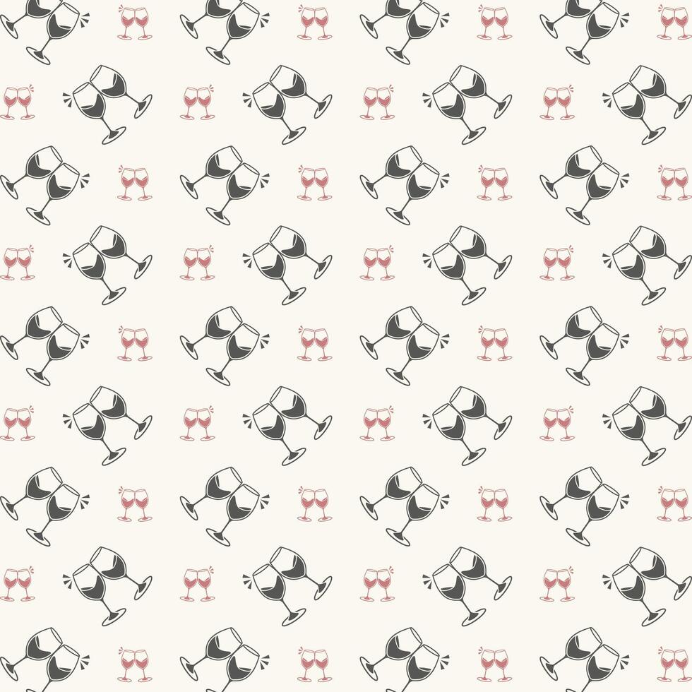 Wine Glass Icon trendy colorful repeating pattern sweet vector illustration background