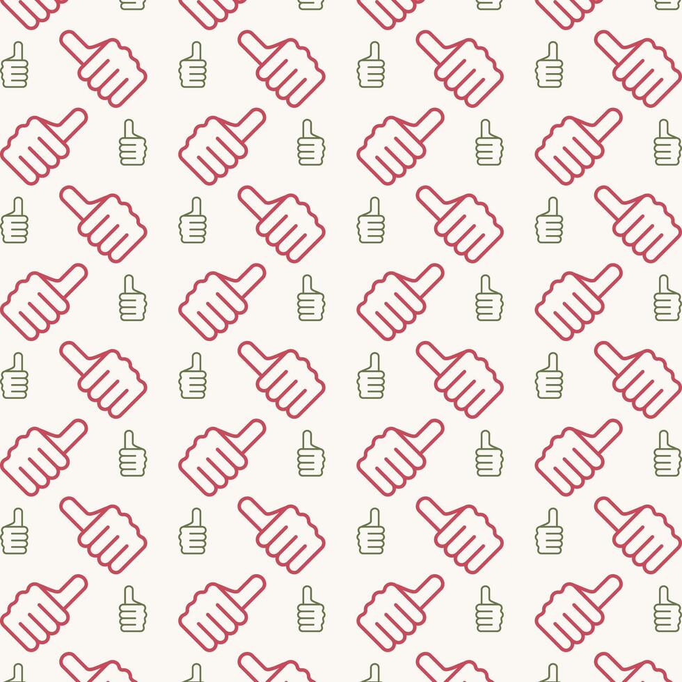 Hand Thumb Icon trendy colorful repeating pattern multicolour vector illustration background