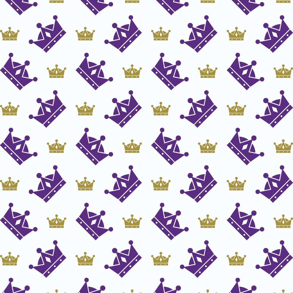 Crown Icon trendy colorful repeating pattern purple vector illustration background