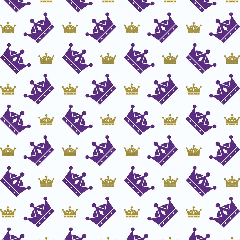 Crown Icon trendy colorful repeating pattern purple vector illustration background