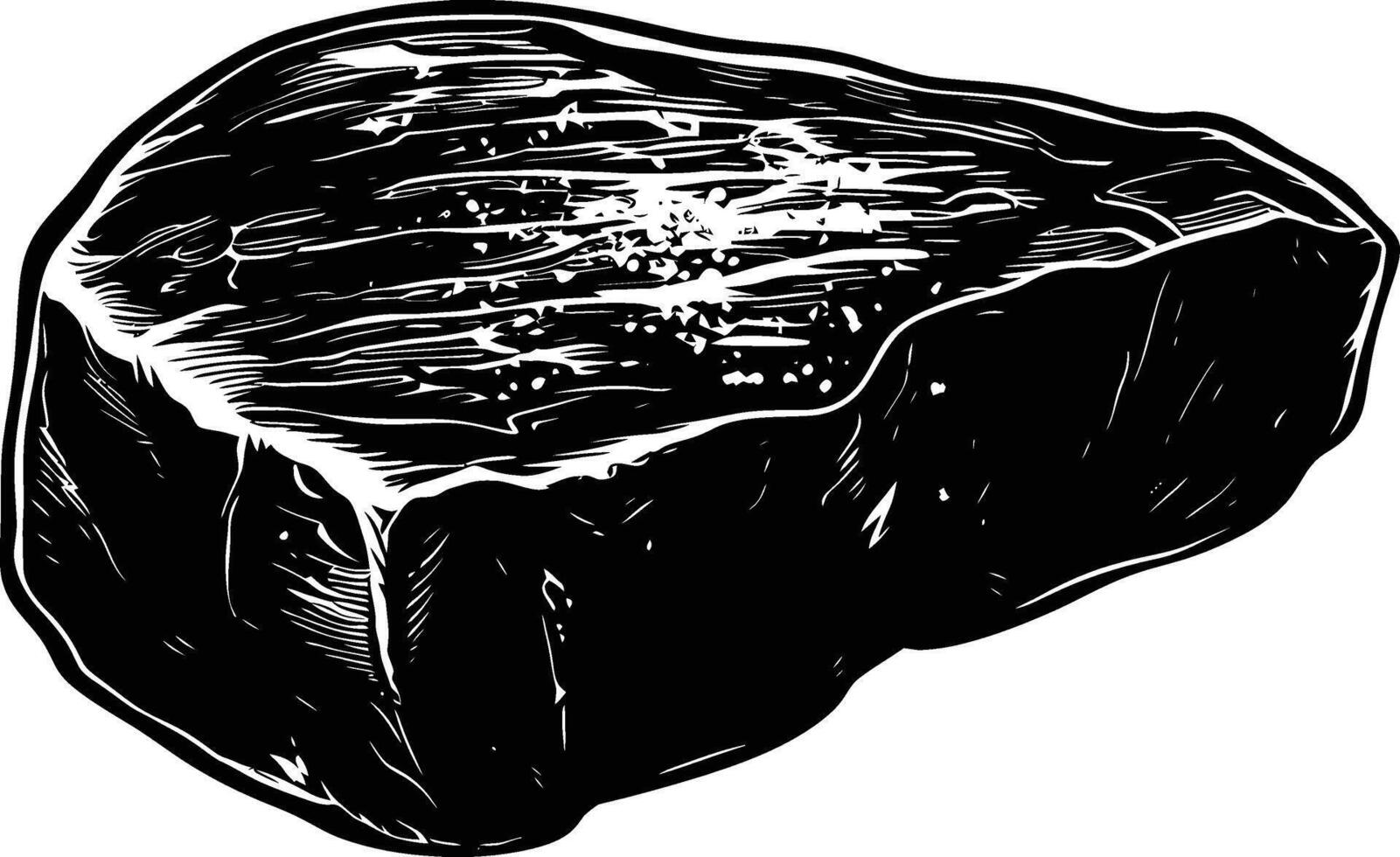 AI generated Silhouette steak food black color only vector