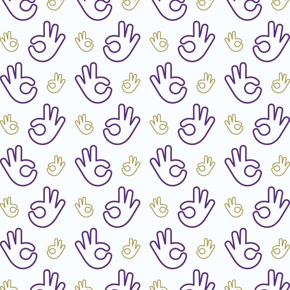 Ok Sign Icon trendy colorful repeating pattern purple vector illustration background