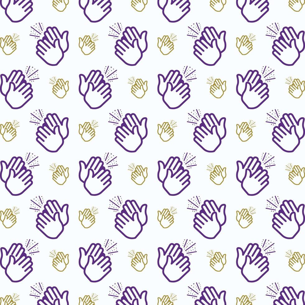 Applause Icon trendy colorful repeating pattern purple vector illustration background