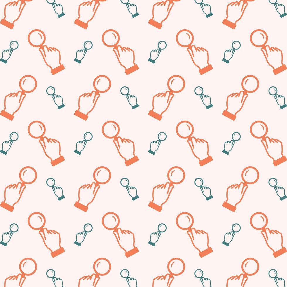 Glass in hand icon trendy orange repeating pattern cute colorful vector illustration background
