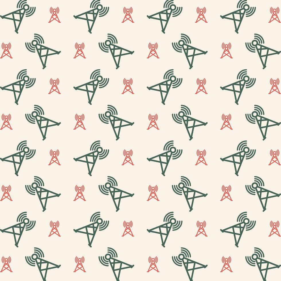 Antenna icon trendy multicolor repeating pattern vector illustration beautiful background