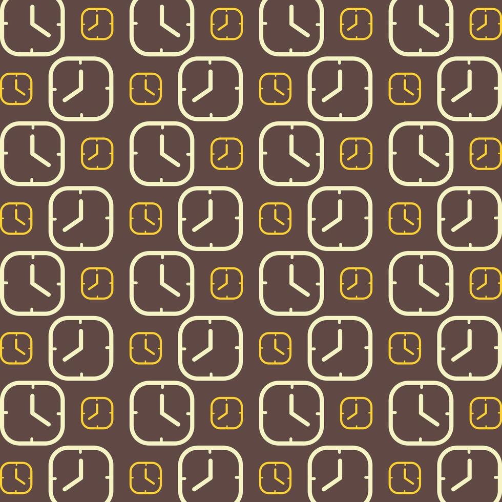 Clock multicolor trendy repeating pattern design vector illustration background