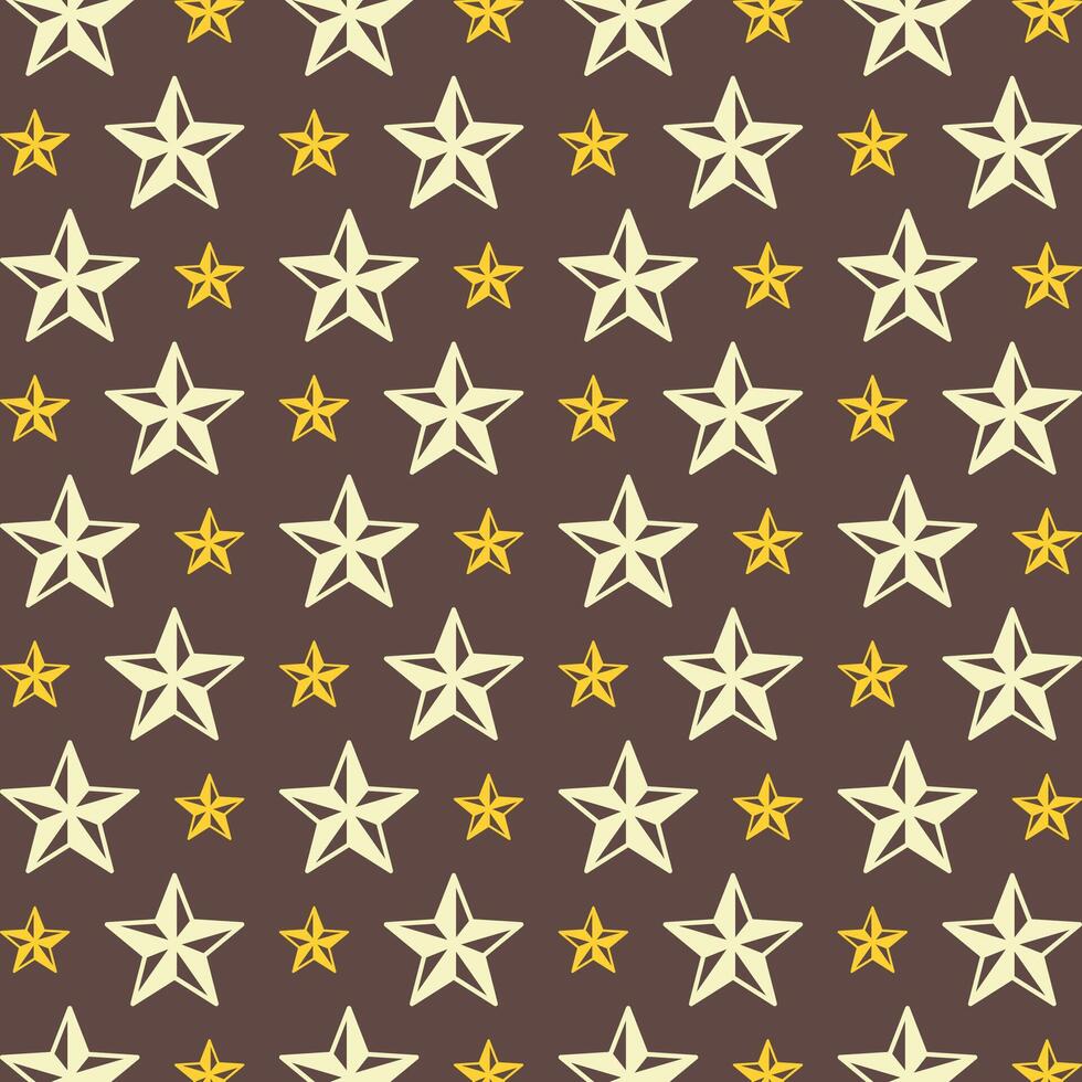 Star icon trendy multicolor repeating pattern vector illustration brown background
