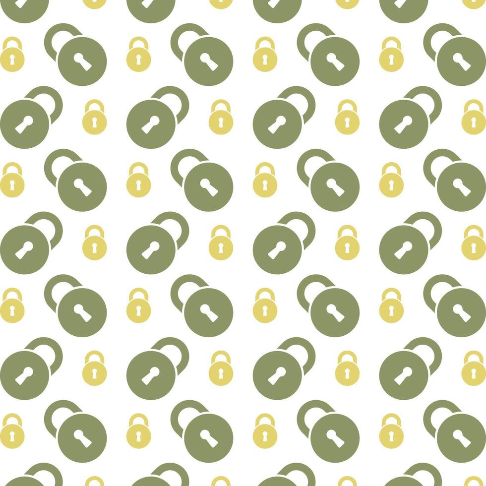 Padlock icon green repeating trendy pattern illustration colorful background vector