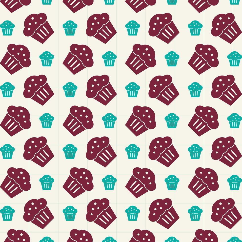 Muffin icon on graph trendy repeating pattern vector illustration background