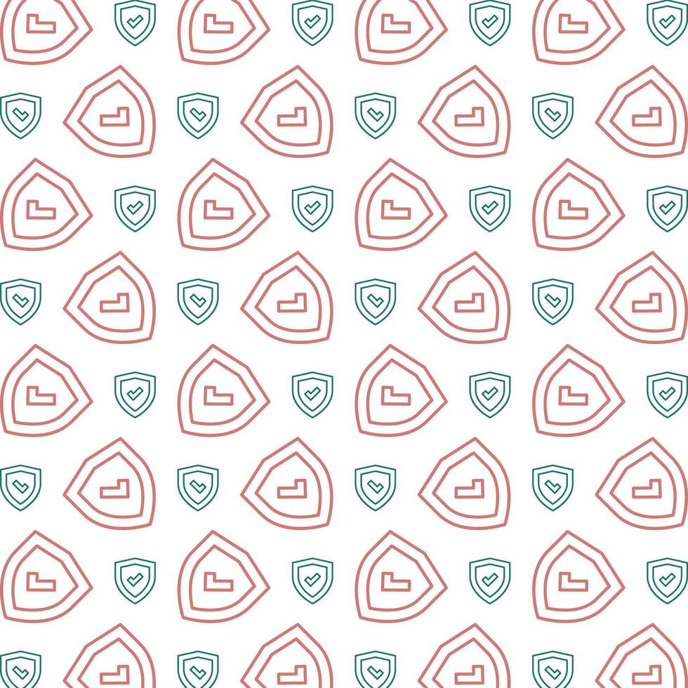 Reliable symbol trendy repeating pattern green brown vector illustration background