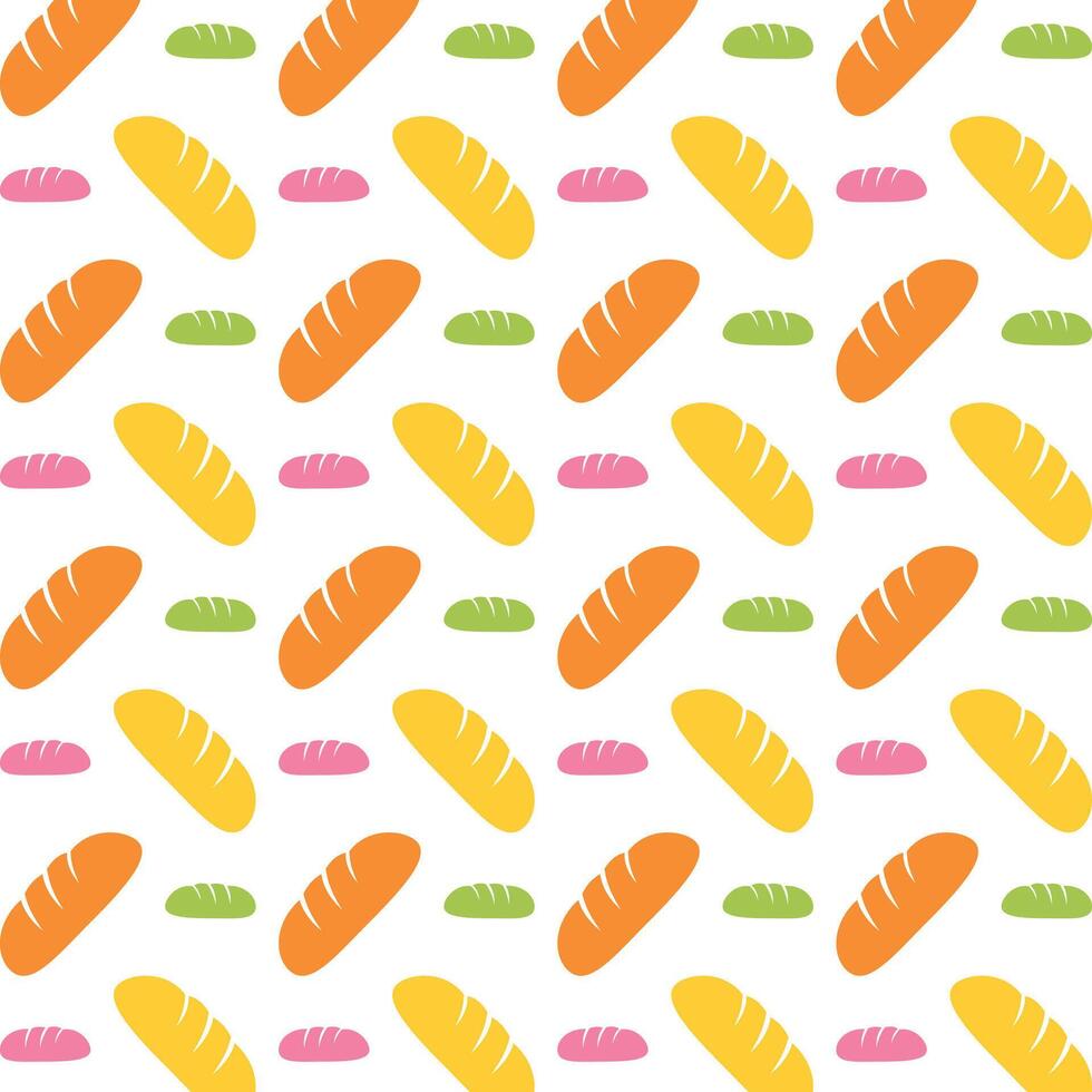 Loaf of Bread multicolor new trendy repeating pattern vector illustration background