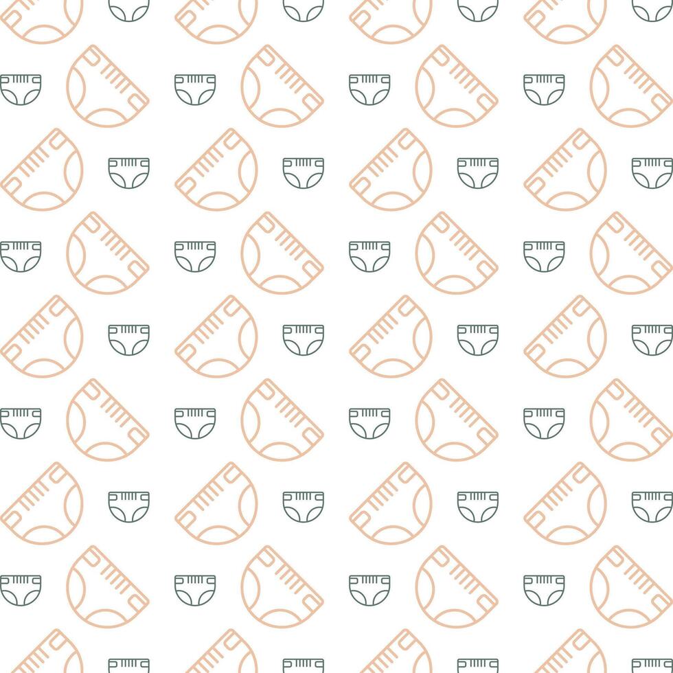 Diaper symbol trendy repeating pattern orange fill vector illustration background