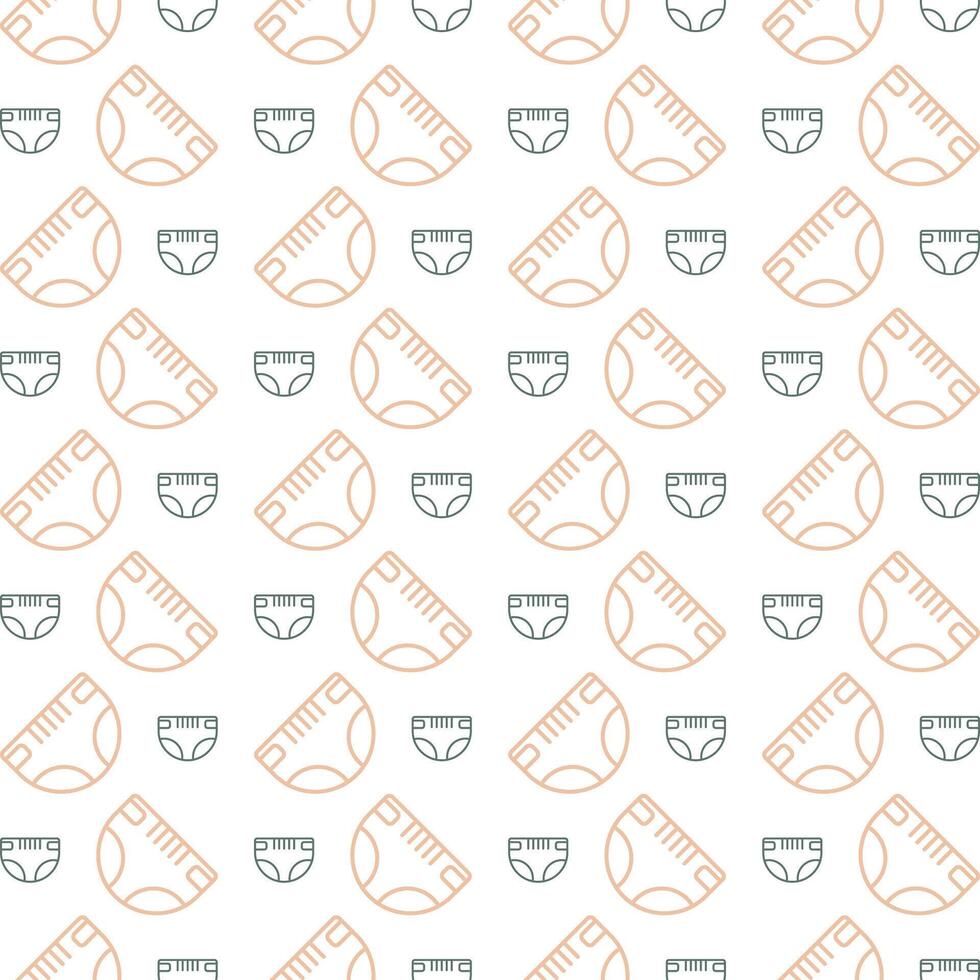 Diaper symbol trendy repeating pattern orange fill vector illustration background