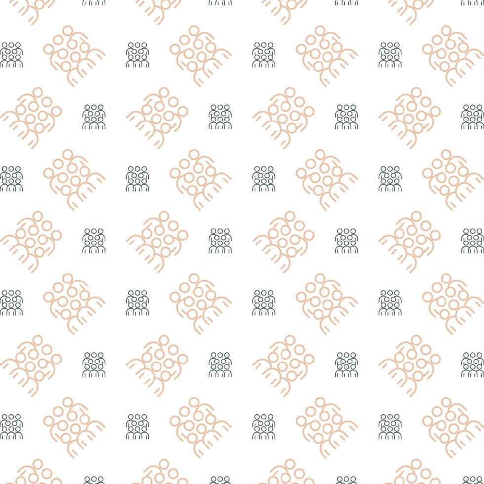 Customers symbol trendy repeating pattern orange fill vector illustration background